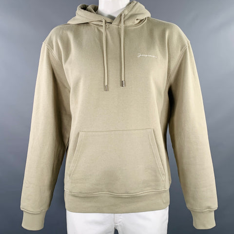 JACQUEMUS Size XXL Sage Green Cotton Logo Hoodie Sweatshirt