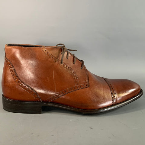 JOHNSTON MURPHY Size 11 Brown Mahagony Brogues Leather Chukka Boots
