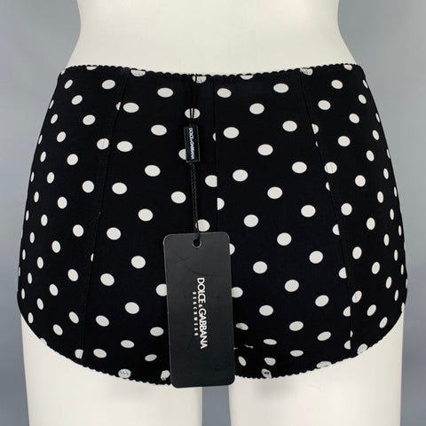 DOLCE & GABBANA Size XS Black White Polyamide Blend Polka Dot Swimsuit