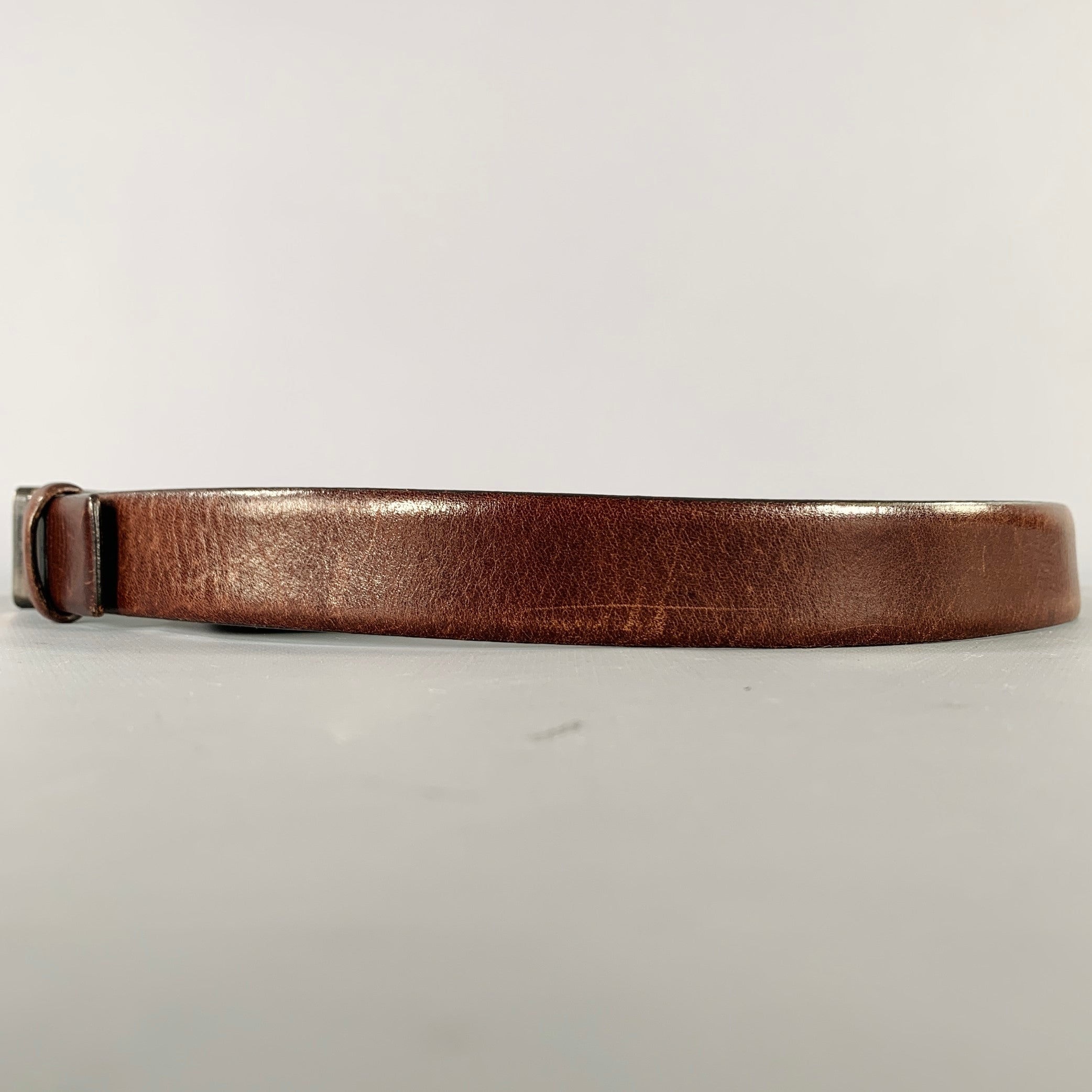 JIL SANDER ベルト JIL SANDER Size 37 Brown Leather Wooden Buckle Belt – Sui