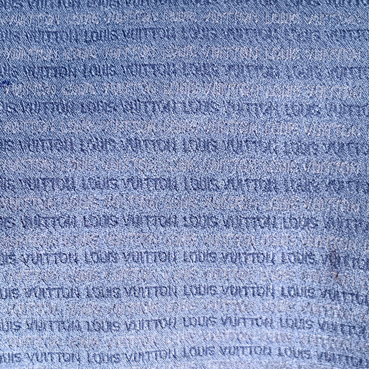 LOUIS VUITTON Blue Logo Silk Tie