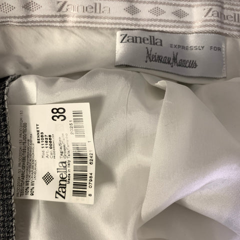 ZANELLA Size 38 Grey Black Houndstooth Wool Cashmere Pleated Dress Pants