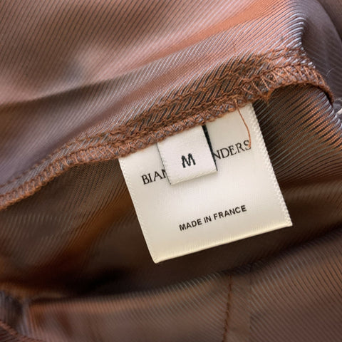BIANCA SAUNDRES Size M Orange Metallic Viscose & Acetate Flat Front Dress Pants