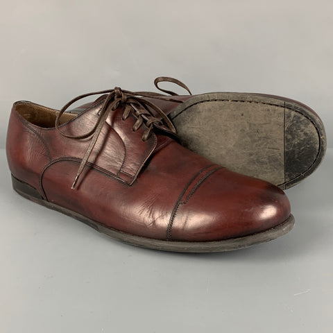 DOLCE & GABBANA Size 9 Brown Leather Cap Toe Lace-Up Shoes