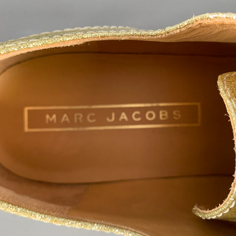 MARC JACOBS Size 10 Gold Leather Metallic Lace Up Laces