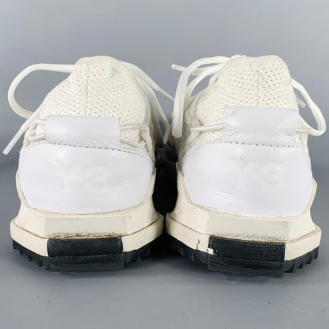 Y-3 Size 10.5 Harigane 2 White Black Mesh Sneakers