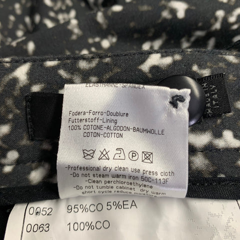 CALVIN KLEIN COLLECTION Size 36 Black White Print Cotton Blend Dress Pants