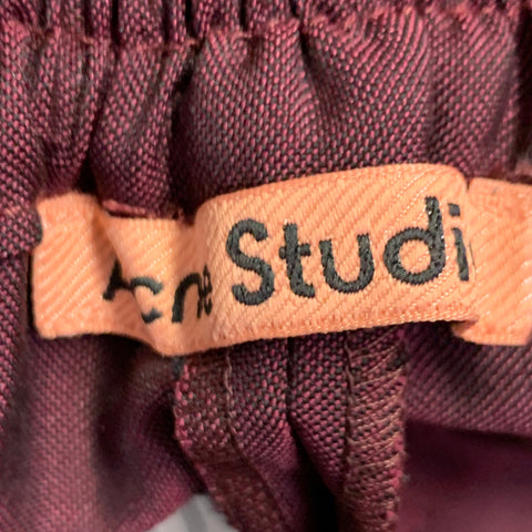 ACNE STUDIOS Size M Burgundy Wool Mohair Elastic Waistband Casual Pants