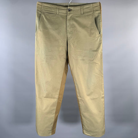 COMME des GARCONS HOMME Size 32 Brown Olive Color Block Cotton Casual Pants
