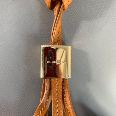 BURBERRY Brown Multi-Color Leather Bag Charm Bags