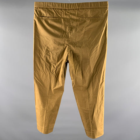 JIL SANDER Size 34 Brown Cotton Elastic Waistband Pants