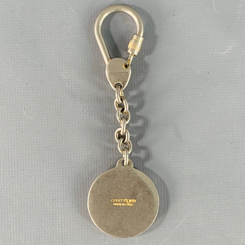 COURREGES Vintage Red Gold Tone Chain Link Metal Keychain
