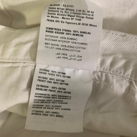 PRADA Size 36 White Denim Button Fly Jeans