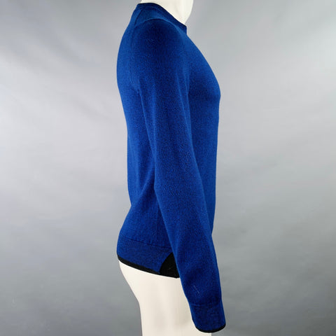 KENZO Size XS Blue Black Knit Cotton Crew Neck Pullover