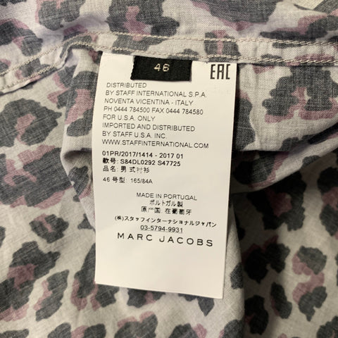 MARC JACOBS Size XS Purple Lavender Leopard Print Cotton Short Sleeve Shirt