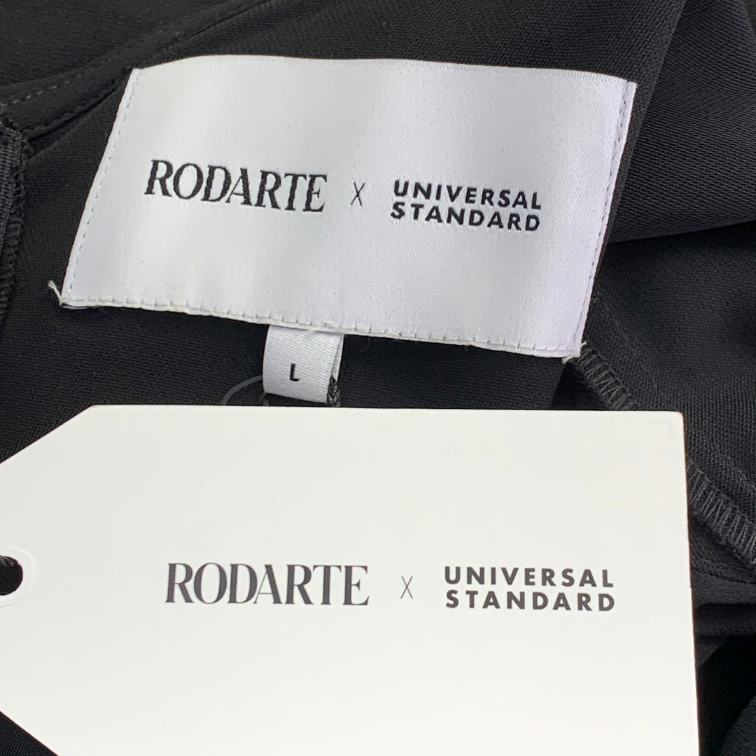 RODARTE x UNIVERSAL STANDARD Size 22 Black Polyester Ruffled Jumpsuit