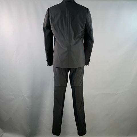 PAUL SMITH Size 40 Black Wool Mohair Peak Lapel Single Button Tuxedo