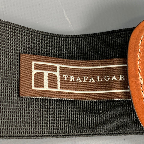 TRAFALGAR Black Satin Leather Suspenders