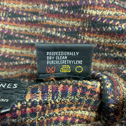 JHANE BARNES Size XL Black Burgundy Stripe Wool Blend Pullover