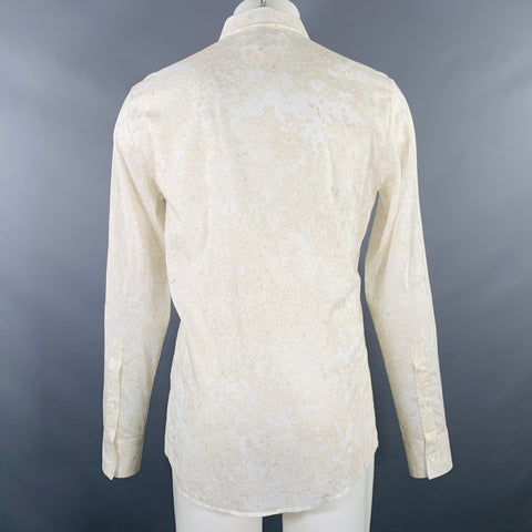 MAISON MARTIN MARGIELA Size M Off White Beige Marbled Cotton Long Sleeve Shirt