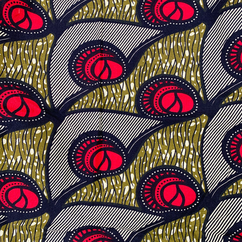 Écharpe abstraite verte, noire et rouge WOOLRICH