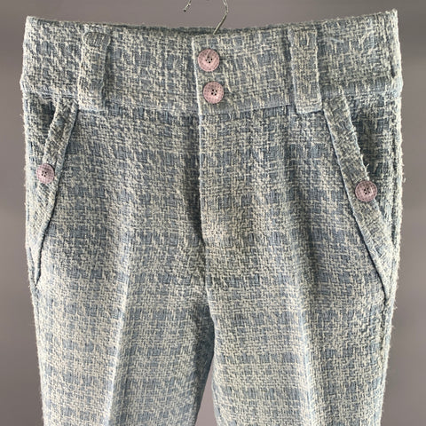 ORTTU Size 30 Light Blue Tweed Acrylic Blend Pants