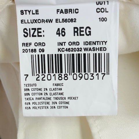 LARDINI Size 33 White Cotton Blend Pleated Button Fly Dress Pants