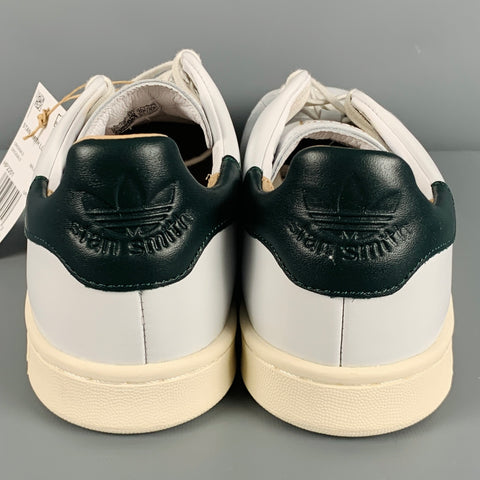ADIDAS x STAN SMITH Size 9.5  White Perforated Leather Lace-Up Sneakers