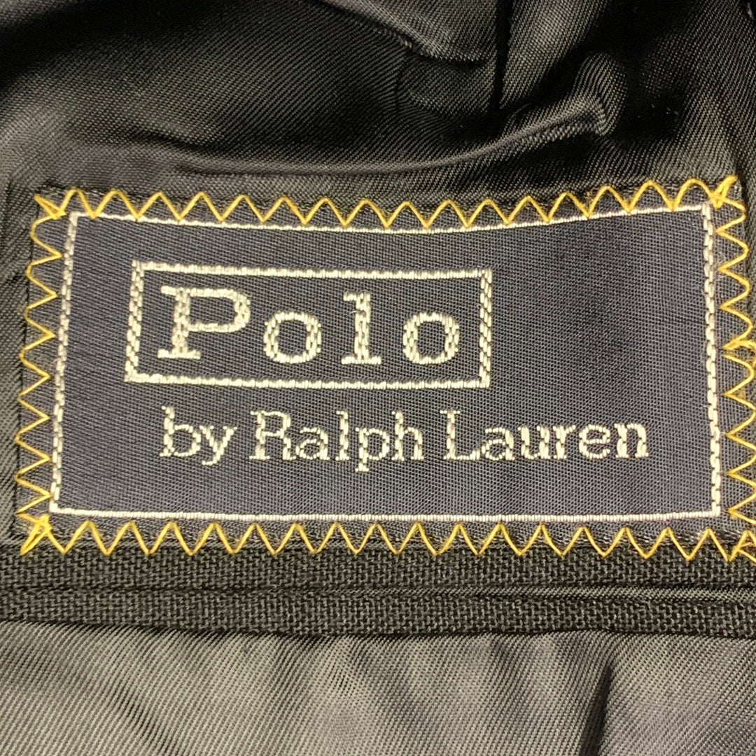 POLO by RALPH LAUREN Size 40 Regular Black Wool Peak Lapel Suit