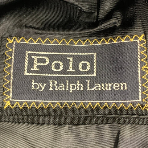 POLO by RALPH LAUREN Size 40 Regular Black Wool Peak Lapel Suit