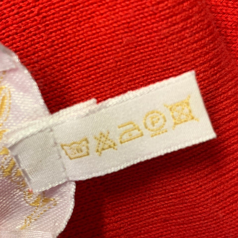 BRIONI Size L Red White Tipped Knit Cotton Polo