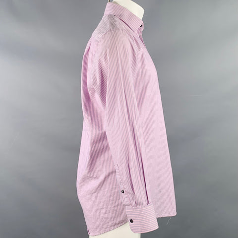 GIVENCHY Size M Pink Blue Stripe Modern Fit Long Sleeve Shirt