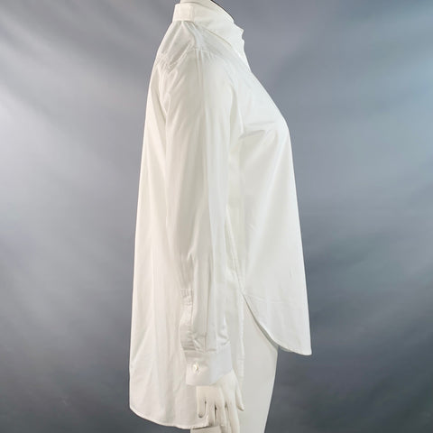 TOTOKAELO Size L White Cotton Pointed Collar Shirt