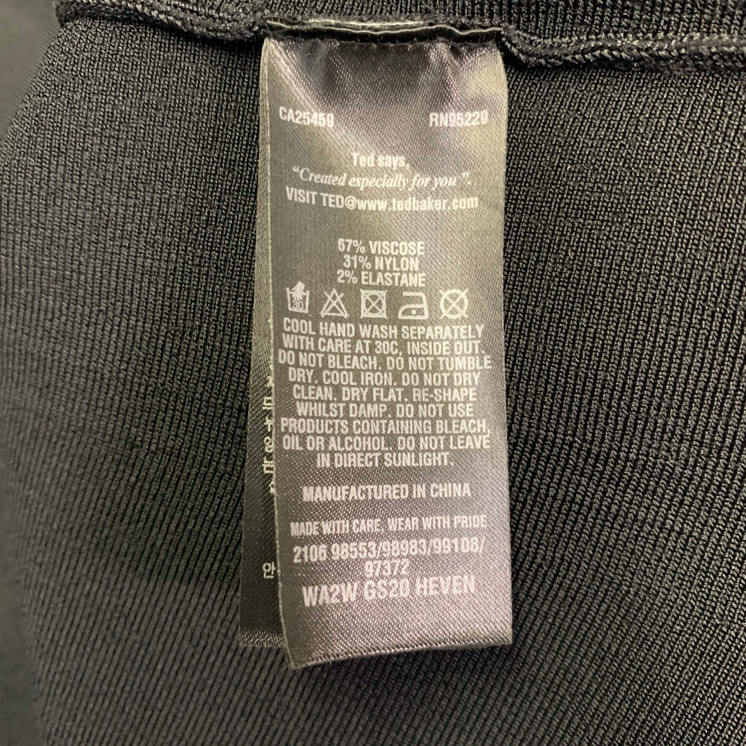 TED BAKER Size S Black Viscose Blend A-Line Above Knee Skirt