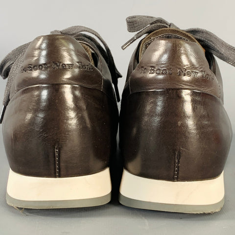TO BOOT NY Size 7 Black Charcoal Leather Color Block Low Top Sneakers