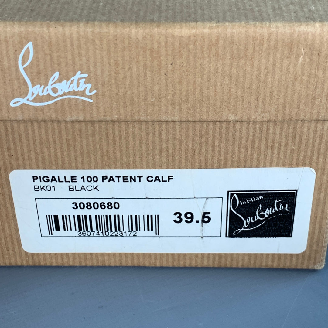 CHRISTIAN LOUBOUTIN Size 9.5 Pigalle Black Red Patent Leather Pointed Toe Pumps