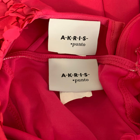 AKRIS Size 4 Pink Polyester Textured Shift Dress