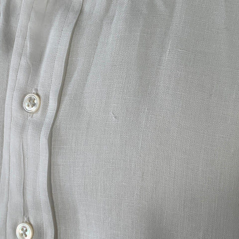 DRAKES LONDON Size M White Linen Cutaway Long Sleeve Shirt
