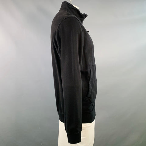 Blouson bomber zippé en jersey de coton noir STONE ISLAND Taille XL