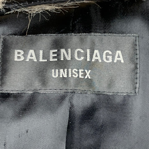 BALENCIAGA 2023 Size XS Beige Shaggy Faux Fur Hook Eye Coat