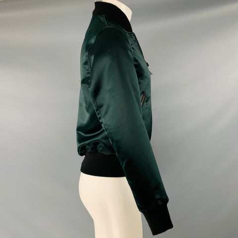 GOLDEN BEAR Talla XS Chaqueta bomber de satén verde negro