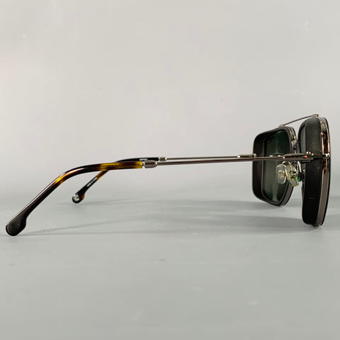 CARRERA Ruthenium Black Silver Mixed Materials Acetate Metal Aviator Sunglasses