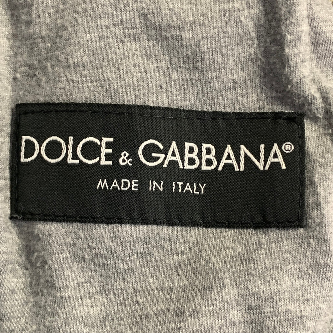 DOLCE & GABBANA Size M Brown Herringbone Tweed Wool Cotton Zip Up Vest