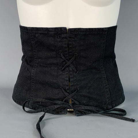 WILFRED Size M Black Cotton Twill Corset Zip Up Belt