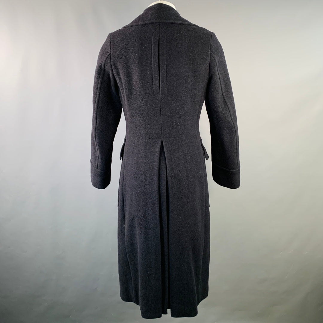 DRIES VAN NOTEN Size 40 Black Wool Double Breasted Overcoat