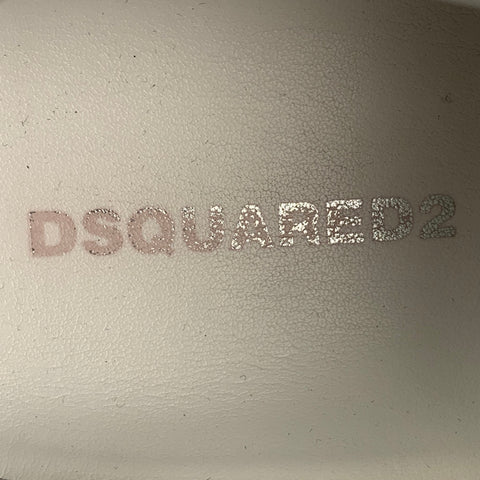 DSQUARED2 Size 10.5 White Leather Lace Up Sneakers