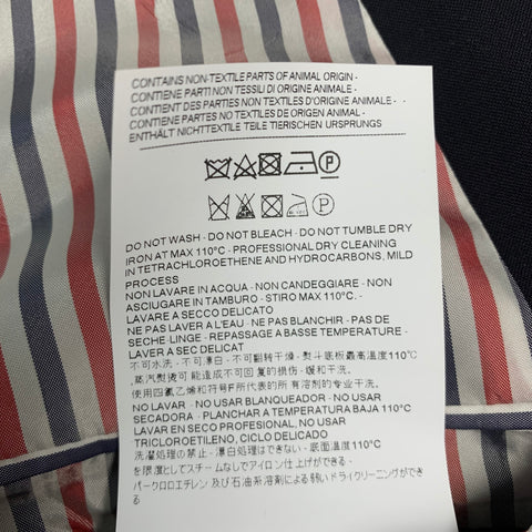 THOM BROWNE Size 42 Navy Stripe Wool Notch Lapel Sport Coat