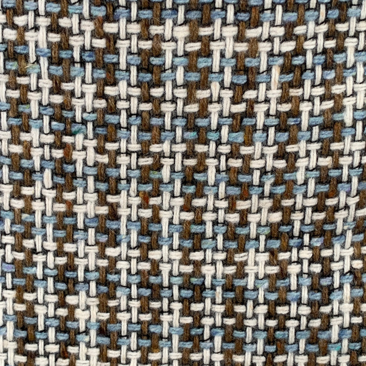 MOSCHINO Size 8 Brown Blue Cream Wool Woven Pencil Below Knee Scallop Hem Skirt