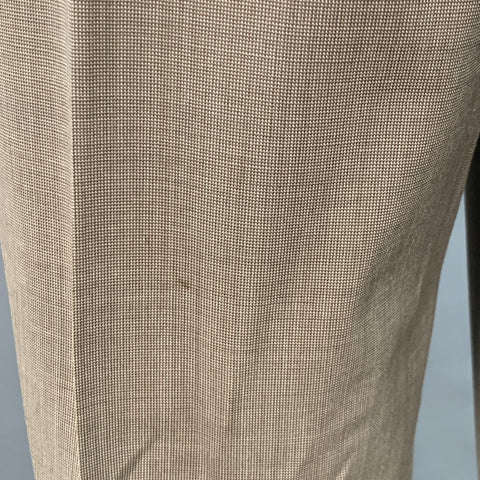 HUGO BOSS Size 40 Regular Grey Taupe Nailhead Virgin Wool Suit