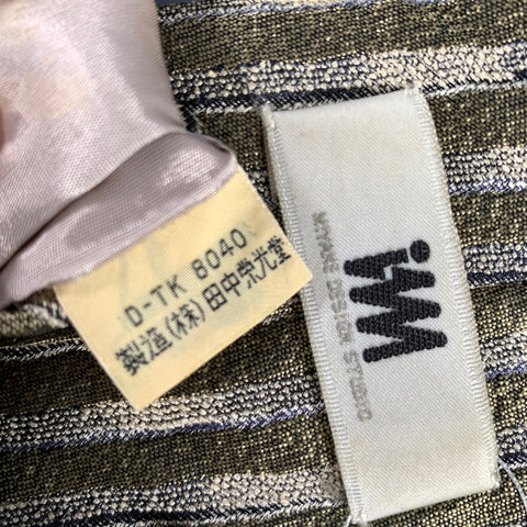 ISSEY MIYAKE Tan Mustard Lines Silk Tie